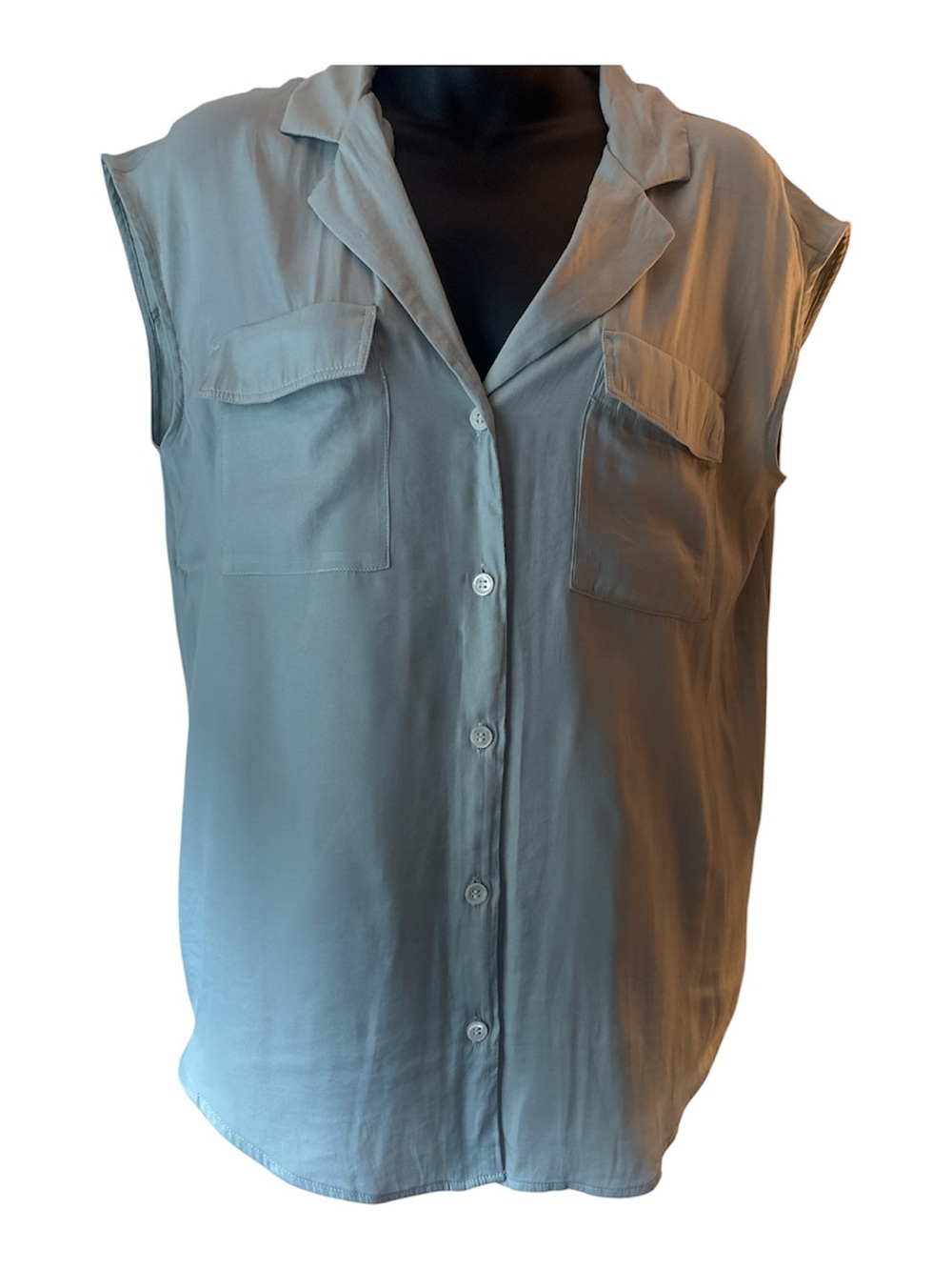 Banana Republic Sleeveless Light Sage Blouse Size M
